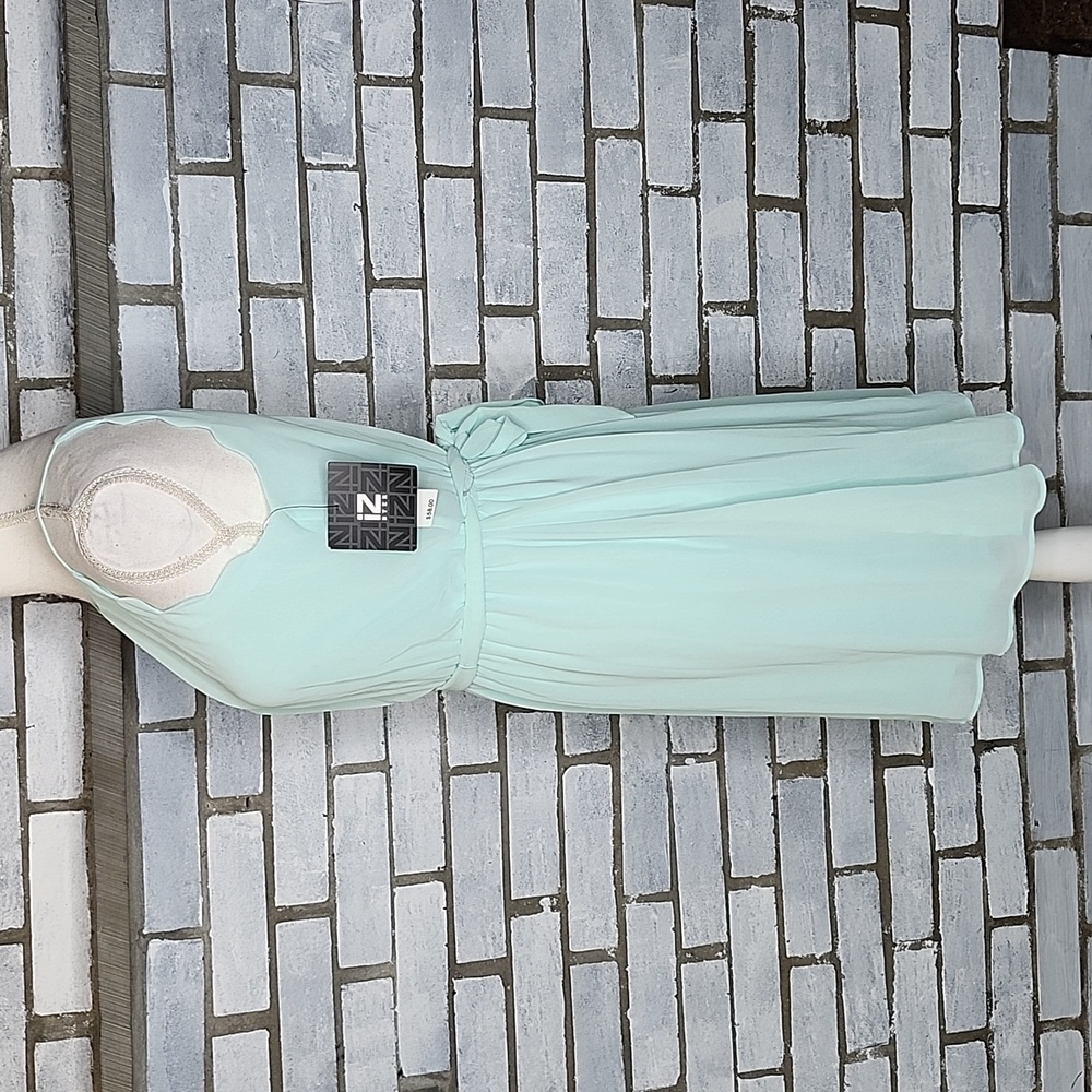 New IZ Byer Elegant Sea Green Sleeveless Mini A-Line Summer Dress Size Small - Picture 3 of 11